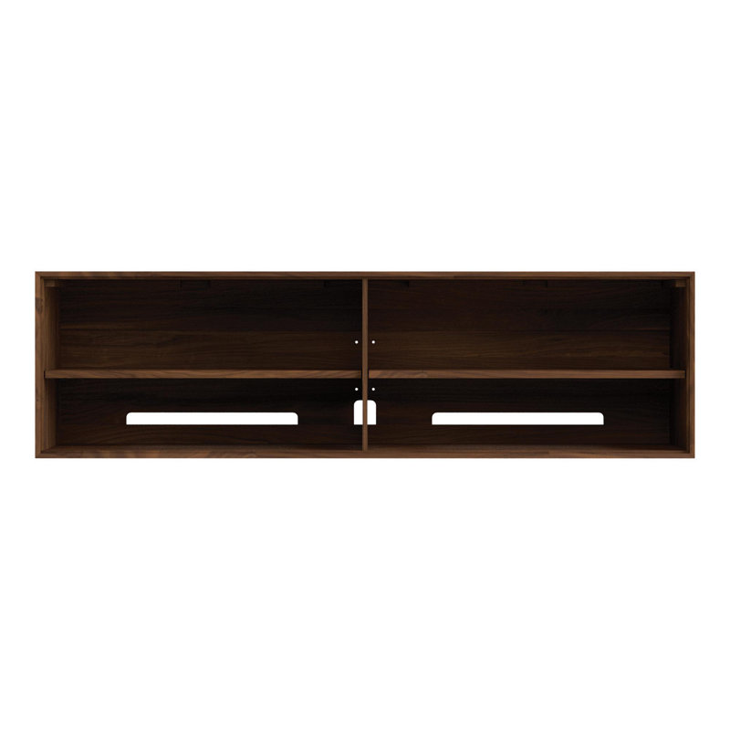 Wall Mounted Media Console, 18.75"H x 66.13"L x 19"W, Natural Walnut