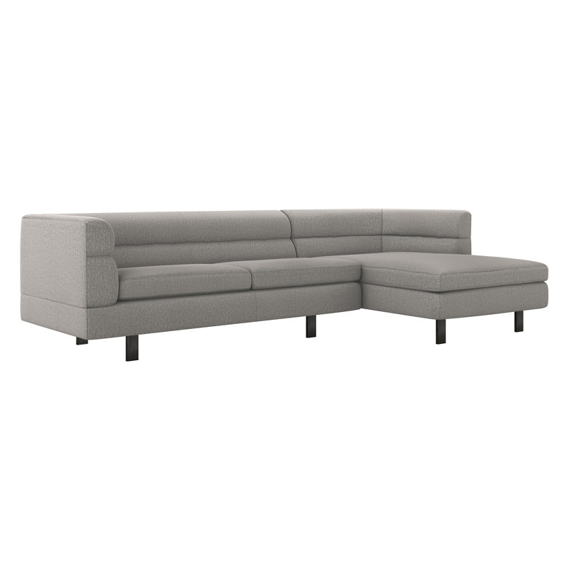 Ornette Chaise Sectional, Right Hand Facing, Black, Cameo 100% Polyester