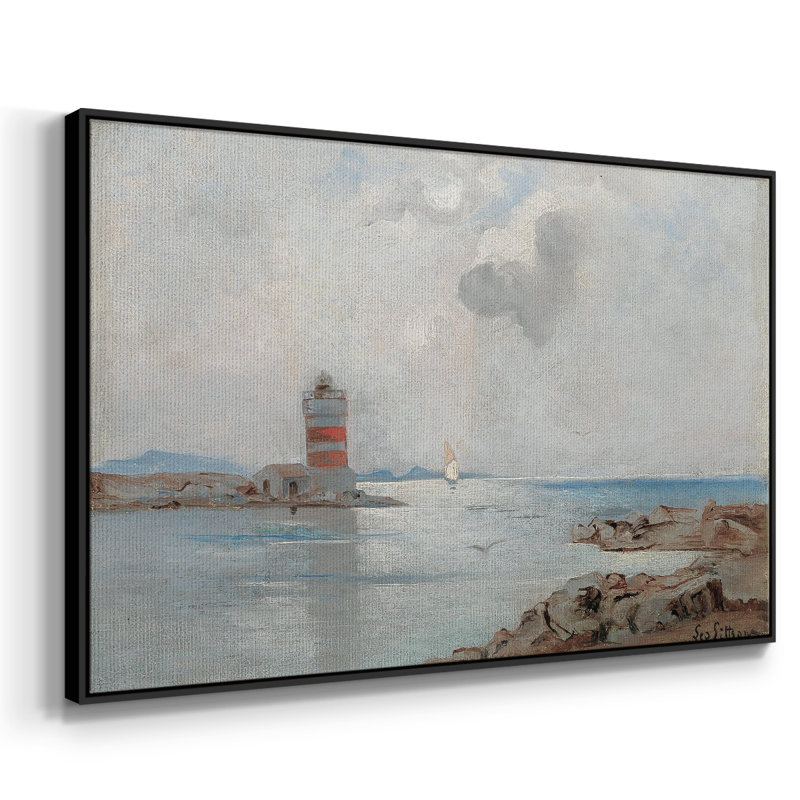 «Vintage Landscape - Dxlix» sur toile, Toile avec cadre flottant noir, H 27 po x l 41 po x P 2 po