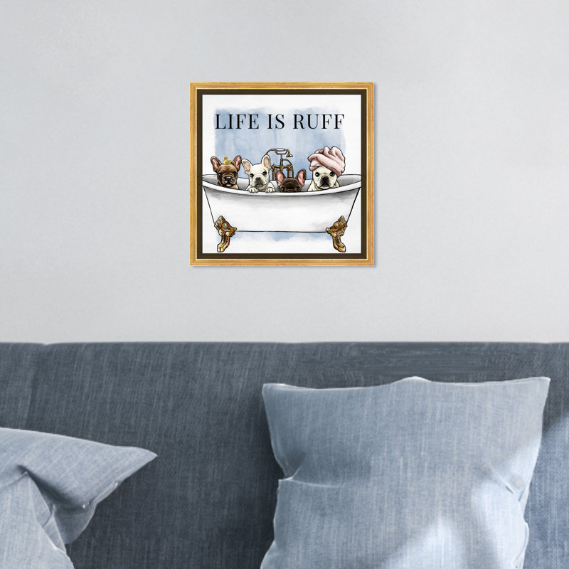 « Life is Ruff » par Oliver Gal - art graphique, H 12 po x l 12 po x P 1,5 po, Or