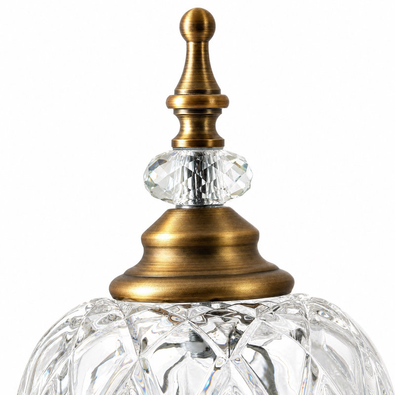 Lampe de table rétro en verre embossé