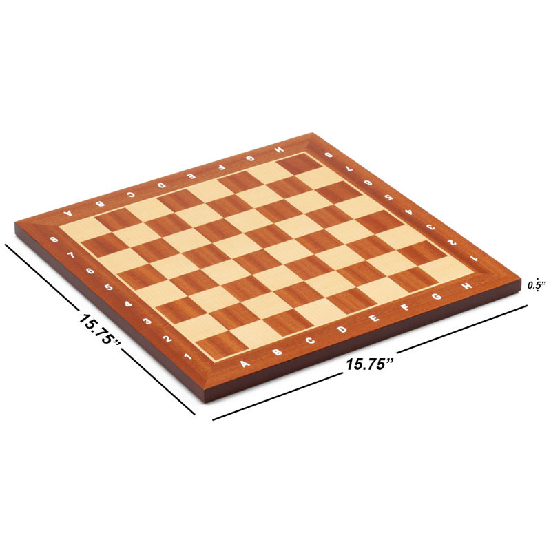 15.75" Brown Maple and Sapele Professional Tournament Chess Board
