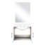 Meuble-lavabo blanc lustré avec comptoir et finition en quartz - Surface de 61 x 56 cm (24 x 22 po) - Miroir inclus