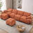 130" U-Shaped Corduroy Cloud Modular Sofa with 2 Storage Ottomans, Deep Seat Sectional, USB Ports & Phone Pockets, 4-Seat Convertible Couch for Living Room, Apartment-283682665