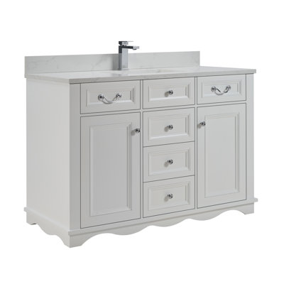 48" Cadet Finish Solid Wood Sink Vanity  With 1' Artificial Stone Top