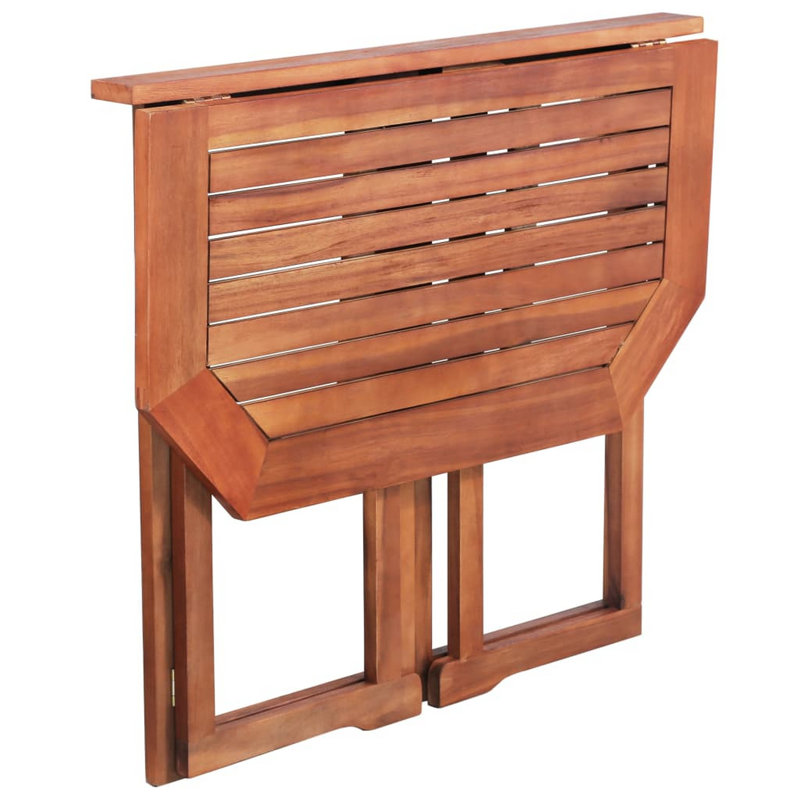 Table bistro d'extérieur, conception pliable, bois d'acacia massif brun de 35 pouces