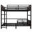 Queen over Queen Bunk Bed Metal Loft & Platform Bed with Raised Safety Fence – Convertible Split Bed for Kids,Vintage Wood-colored-117212603