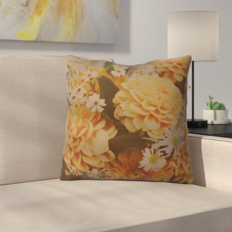 Autumn Floral Throw Pillow, 18" x 18"