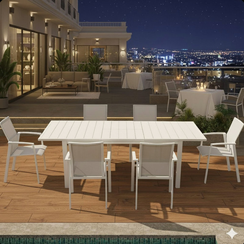 Ensemble de 4 chaises de patio en aluminium de 22,44 po de largeur, entièrement assemblées et empilables, 360 lb