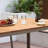6-person Outdoor Patio Dining Table, Aluminum Frame With Teak Table Top