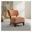 Chaise d'appoint contemporaine de style rustique orange - sans accoudoirs avec dossier incliné et pieds fuselés, chaise rembourrée en tissu de style Mid-Century moderne pour le salon
