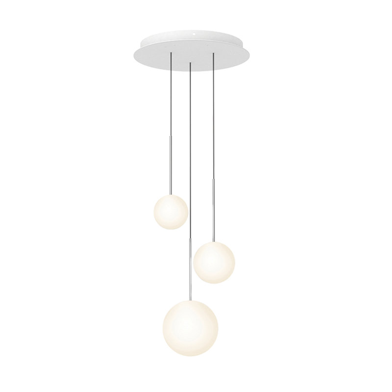 Bola Sphere Pendant Chandelier, 109" H x 17" W x 17" D, Chrome