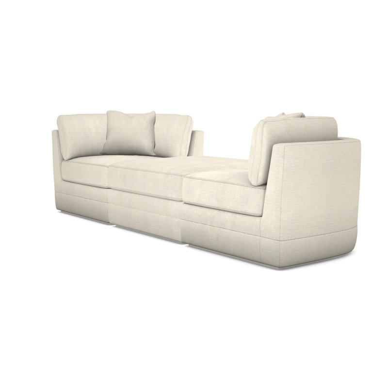 3-Piece Boyden Curved Corner Sectional, Wrenn, Tuck Linen Polyester Blend