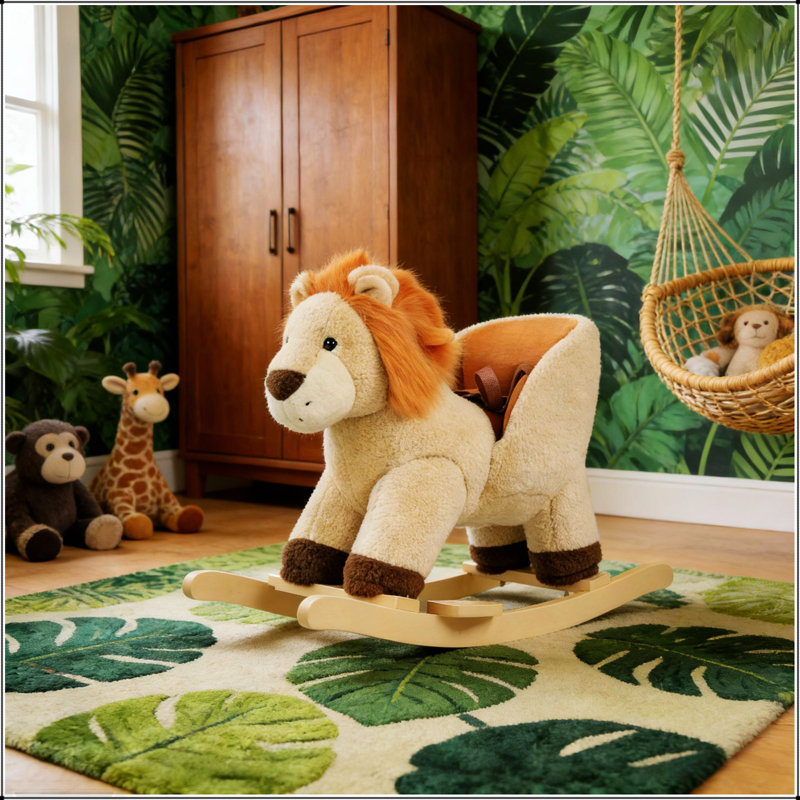 Peluche lion à bascule avec des sons amusants, parfait pour divertir et divertir les enfants