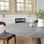 Table de salle à manger luxueuse en bois fritté gris avec base en bois massif pour 4/6/8-982257054
