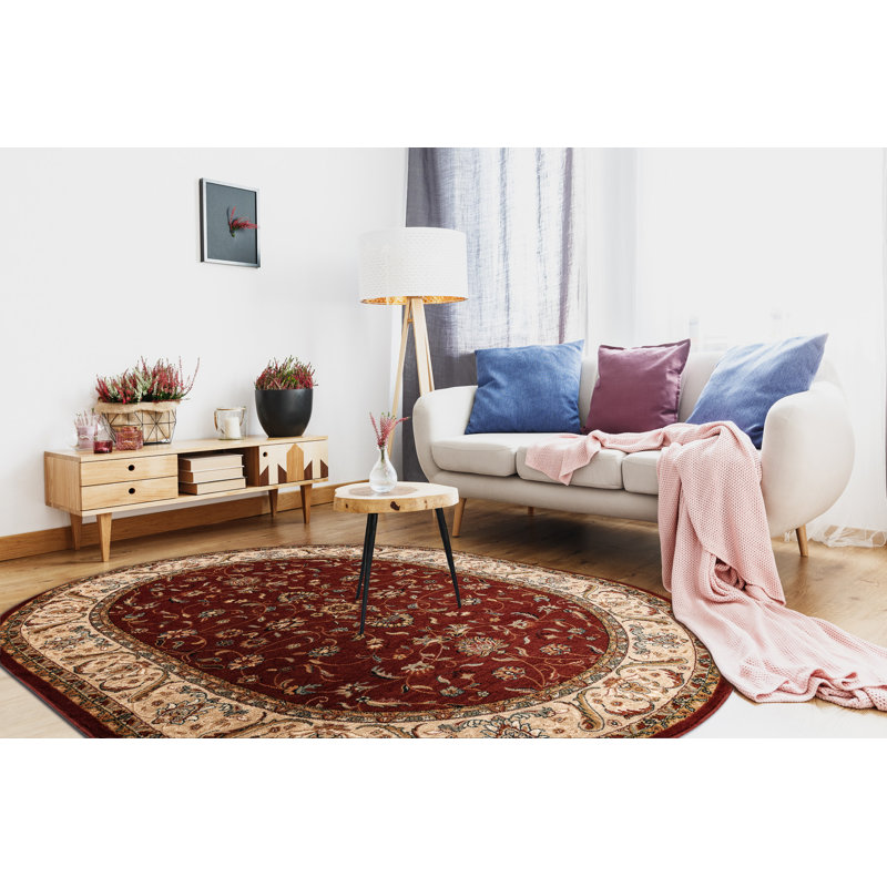 Oval Oriental Wool Area Rug, Oval 170 x 235cm