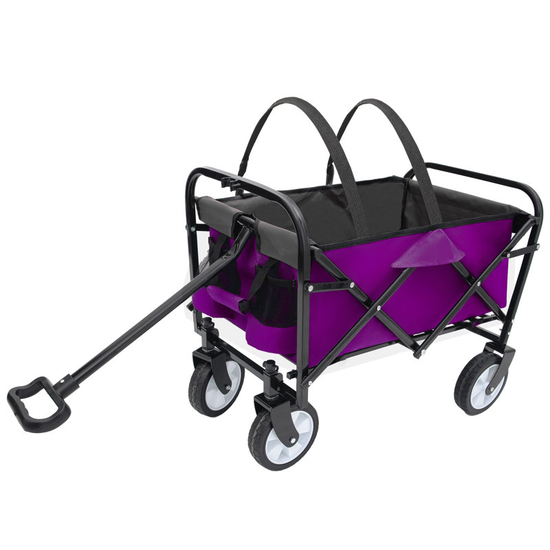 Chariot utilitaire pliable avec sangles Minimeetall - capacité de 225 lb, mauve