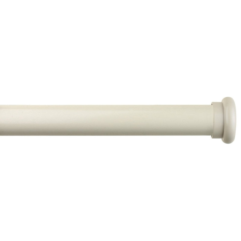 Mulvey Adjustable Single Curtain Rod, 1" H x 120" W x 1" D, French White