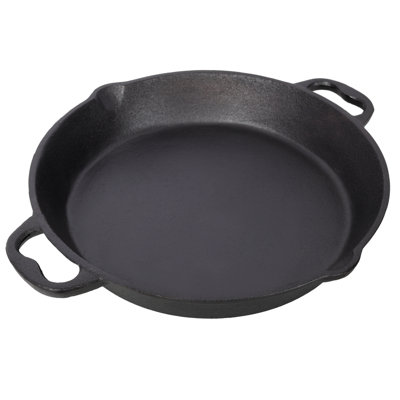 Poêle en fonte pré-assaisonnée de 12 po avec deux poignées - compatible avec une cuisinière, un gril, une cuisinière à induction et un four