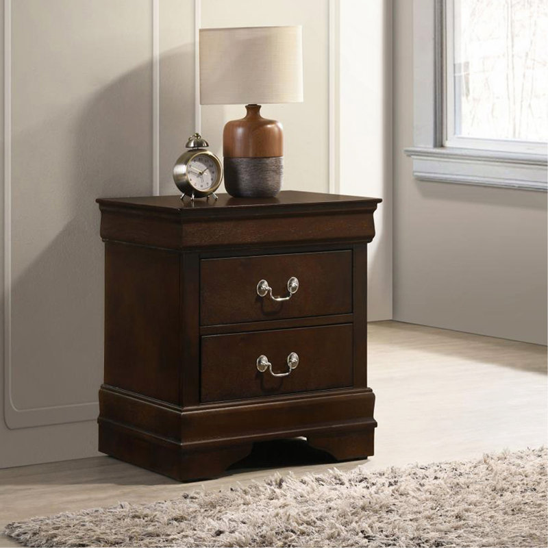 MDF Nightstand With 2 Drawers, Cappuccino