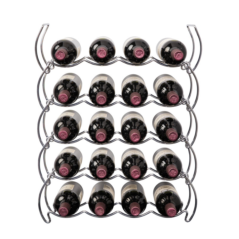 Blaise Floor Wine Bottle Rack in Chrome