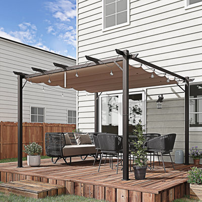 Auvent extérieur rétractable pour pergola, pergola de patio en aluminium, abri de jardin pour abri de jardin, jardin, abri de jardin pour barbecue