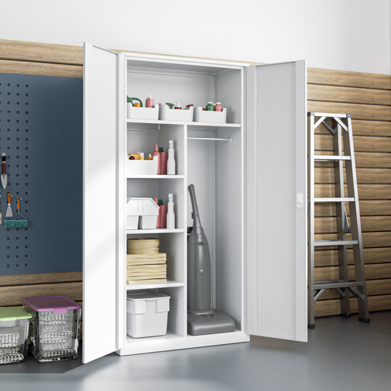 Armoires de rangement en métal avec serrure, Blanc