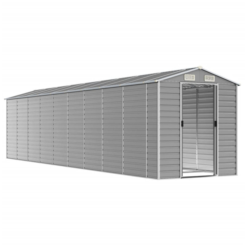 Brisayda Garden Shed 191x810x198 cm Galvanised Steel, Light Grey