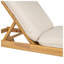 Chaise longue d'extérieur Riviera avec roulettes et coussin, structure en bois d'acacia en teck clair et beige (ensemble de 2)