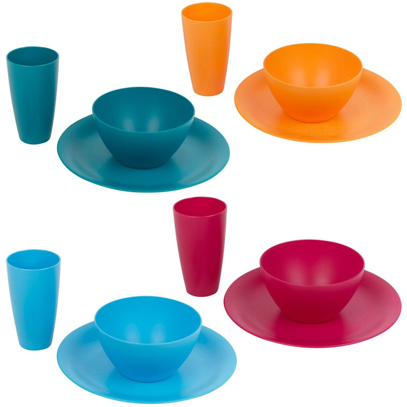Farsund Piece Dinnerware Set, Blue/Orange/Teal