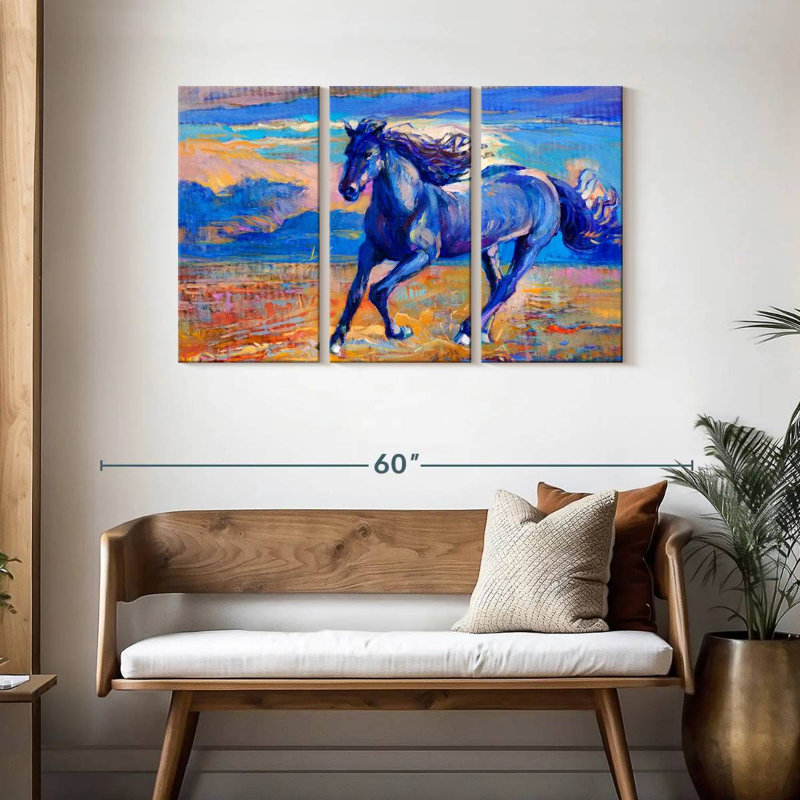 Blue Horse, 28" H x 45" W