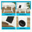 Table de lit blanche sur roulettes avec support pour ordinateur portable à roulettes à hauteur réglable - Bureau de chevet mobile inclinable pour lit et canapé
