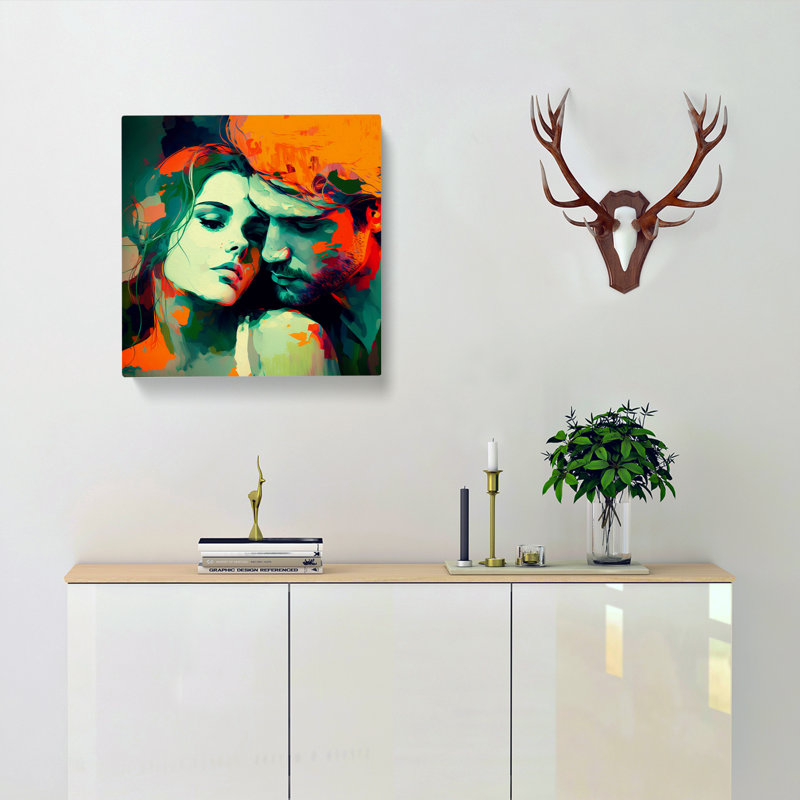Lovers Expressionism - No Frame Print, 35cm H x 35cm W x 3cm D