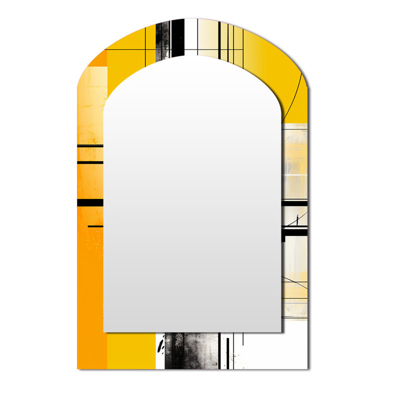 Miroir mural arqué jaune II, 43 po x 33 po