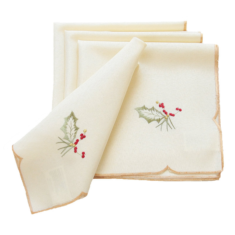 Classic Pine Cone Embroidered Napkin