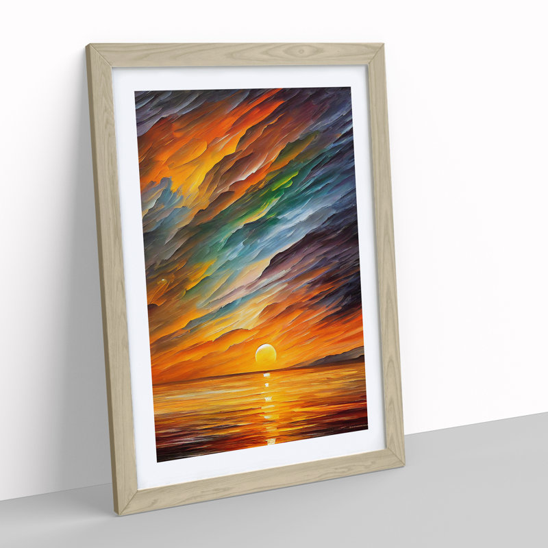 Ocean Sunrise No.3 - Framed Print, 46cm H x 34cm W x 2cm D, Oak