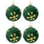 4 Piece Flocked Glass Ball Ornament Set