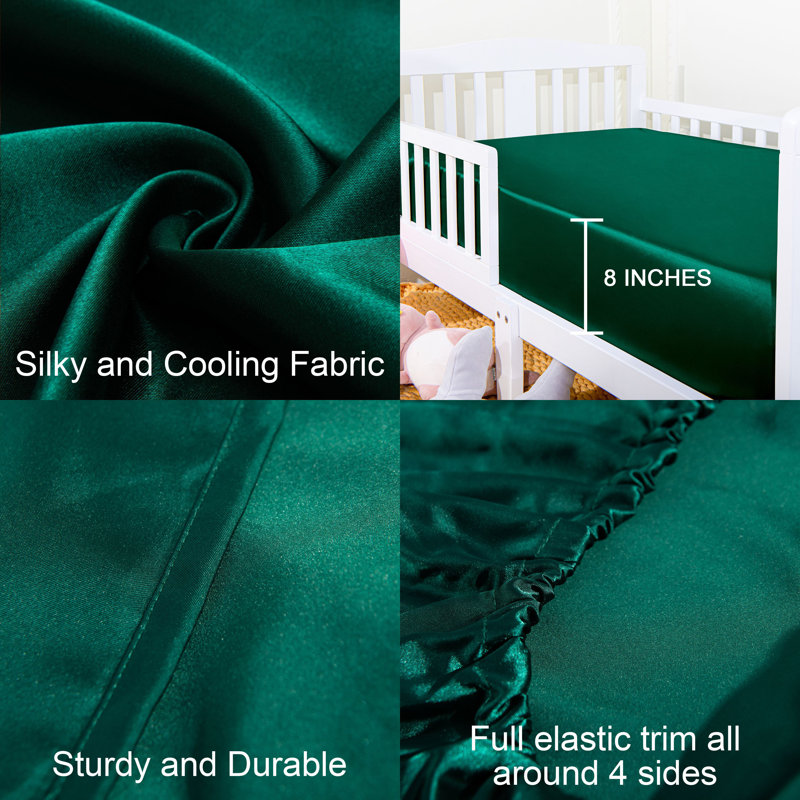 Draps de luxe en satin de soie pour lit de bébé - Paquet de 2 pleine grandeur avec finition lisse pour lits de bébé standard et matelas pour tout-petits?