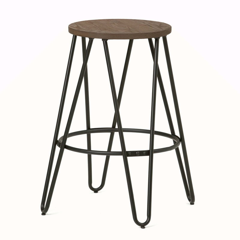 Tabouret de bar 24 po avec siège en bois 24 po