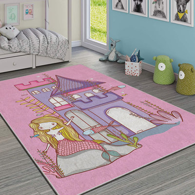Tapis luxueux, 4,6 x 7,2 pi, 100% polyester, 740 g / m² | Revers en feutre antidérapant, éponge stratifiée pour le confort, antibactérien et facile à nettoyer | Tissu de velours élégant avec impression numérique, lavable à la machine