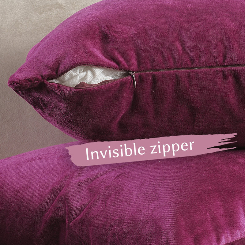 Matte Velvet Pillow Cover, 22" x 22", 51 Fushia