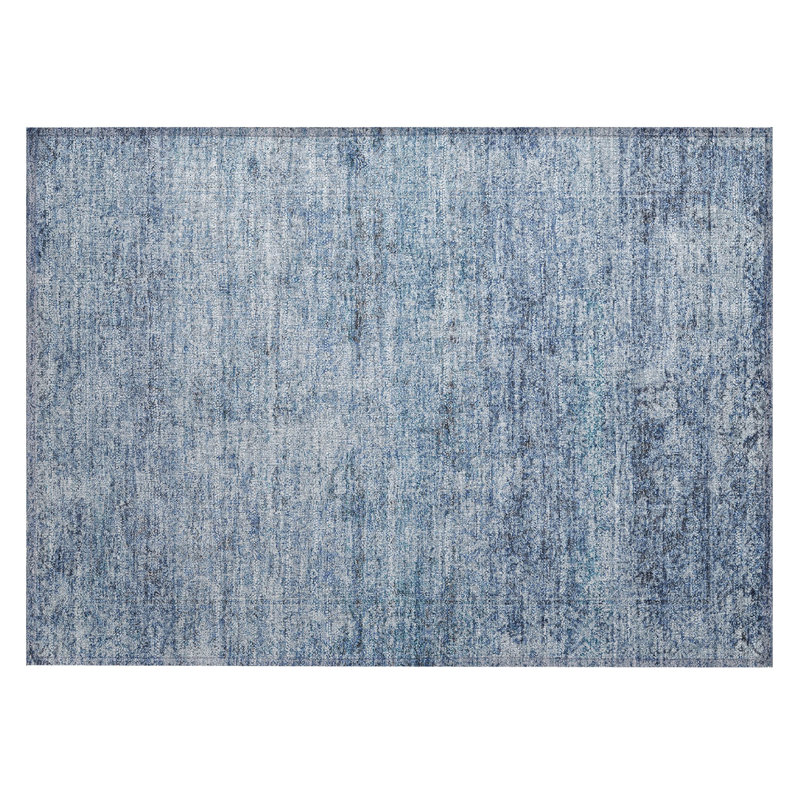 Machine Washable Indoor/Outdoor Xhevrie Blue Rug, Rectangle 1'8" x 2'6"