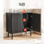 Buffet de 31,5 po de largeur avec cannelures et tablettes réglables, station de café moderne - noyer-311732079