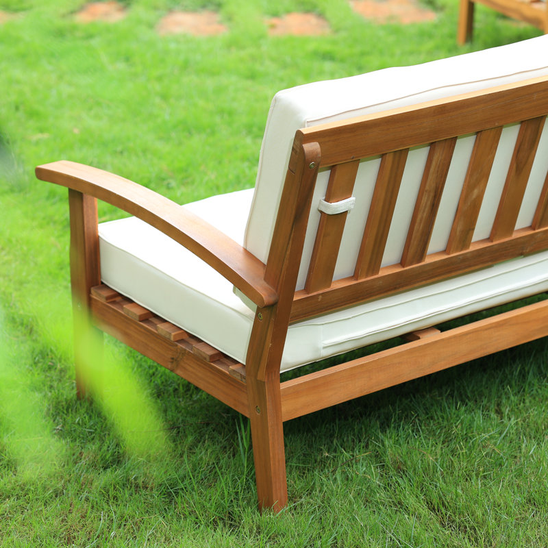 Laurent Acacia Outdoor Loveseat with Cushion