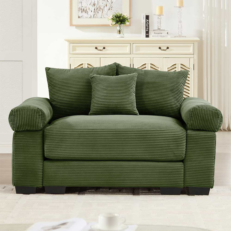 Fauteuil très large et épais avec accoudoirs, Vert