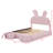 Lovely Cartoon Ears Design Upholstered Platform Bed with Light