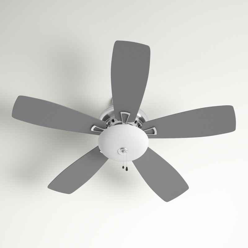 Ventilateur de plafond standard à 5 pales de 52 po avec chaîne de traction et ensemble d'éclairage inclus , Nickel brossé
