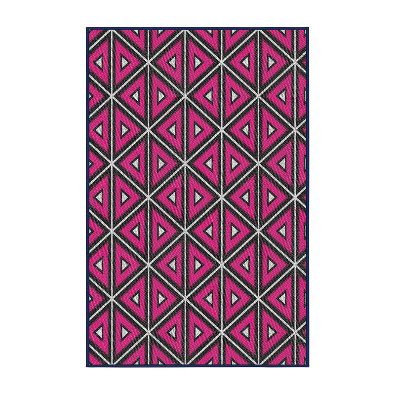Tapis mauve à motif géométrique Deandra, Rectangle 7 pi x 9 pi