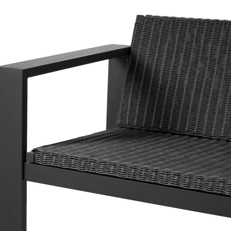 Canapé de patio en aluminium 84 po avec coussins gris clair Caputo