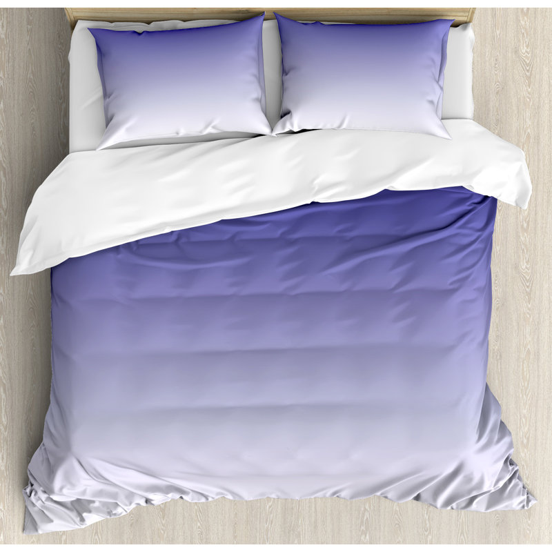 Ombre Modern & Contemporary Polyester Ombre Duvet Cover, Queen Duvet Cover + 2 Shams, Chocolate/Cream
